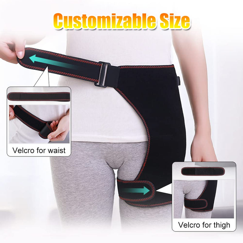 Electric Heated Hip Wrap, Heating Thigh Brace Therapy Heated Hip Support for Bursitis, Hamstring, Arthritis, Bursitis, Injuries, Nerve Pain Relief, 3 Temperature Settings & Timer