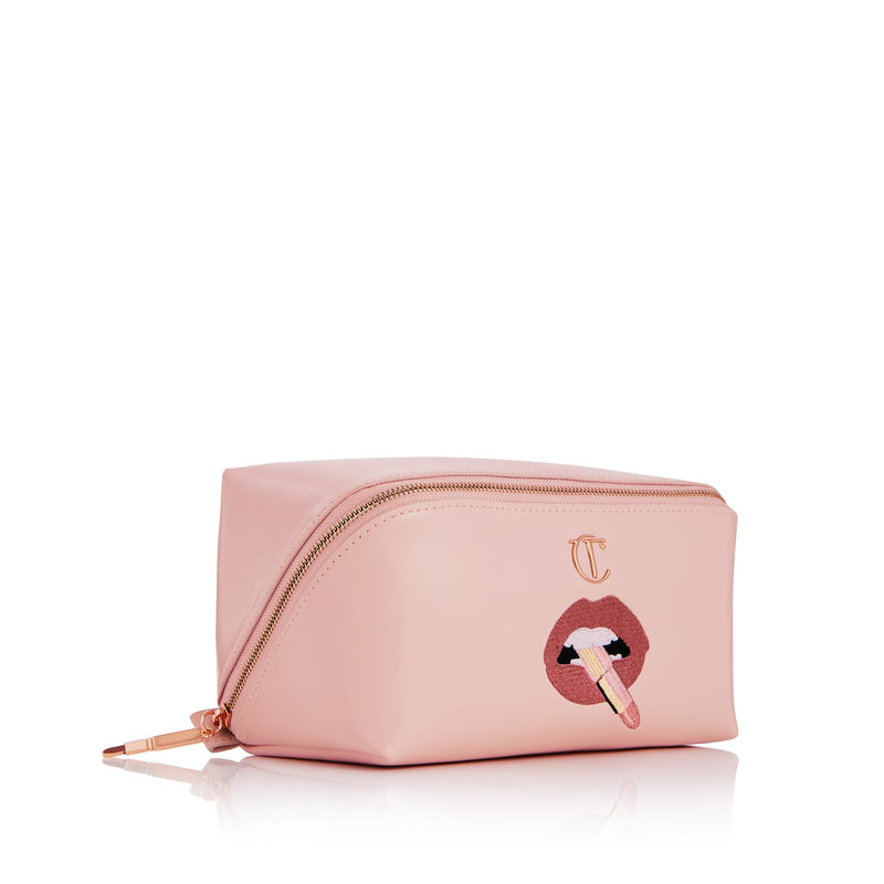 Charlotte Tilbury Pillow Talk Makeup Bag - Travel Cosmetic Bag, Zip Close | Multi-Use Travel Cosmetic Bag in Pillow Talk Pink - Organize, Store & Travel with Makeup Products - Gift Essential