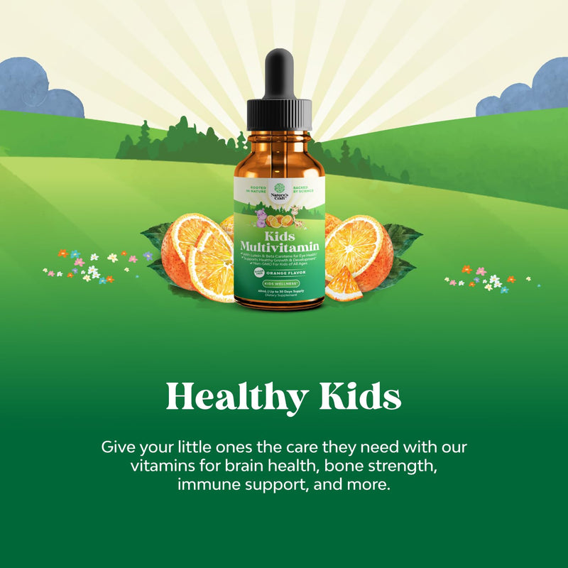 Bundle of Kids DHA Omega 3 Gummies - Fatty Acids Omega 3 6 9 for Brain Immune Strength Vision Focus Support and Liquid Multivitamin for Kids Immunity Support - Yummy Toddler Supplement High Absorption