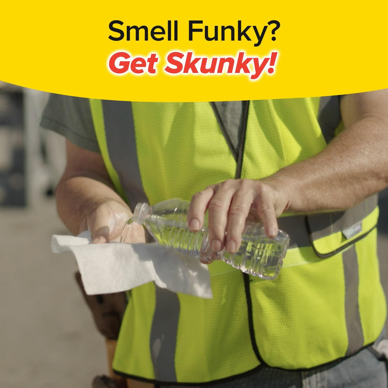 [Australia] - Skunky Disposable Rinse-Free Bathing Sponge Wipes, AS-SEEN-ON-TV, Cleans Without a Shower, Just Add Water, Lather, Scrub & Dry With No Sticky Residue, Gym, Elder Care, Kids & More White 25 Count (Pack of 1) 