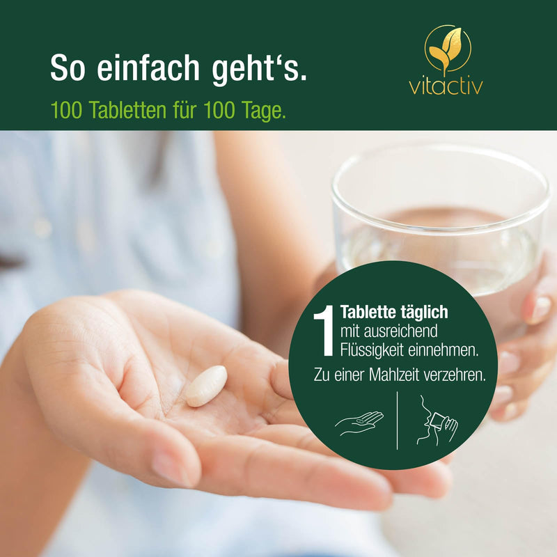 [Australia] - VITACTIV Vitamin C Complex + Acerola - Vitamin C High Dose 1000mg & Time Released - Vitamins from Acerola Cherry, Rose Hip, Alfalfa plus Citrus Bioflavonoids - Laboratory Tested, Vegan, 100 Tablets 