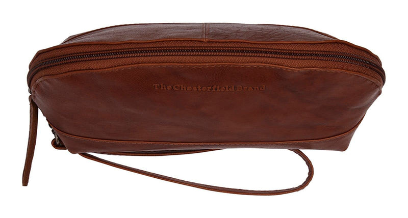 Chesterfield Brand Toiletry Bag TORINO | Made Of Leather | Large Cosmetics Case For Men And Women For Travel (Cognac)