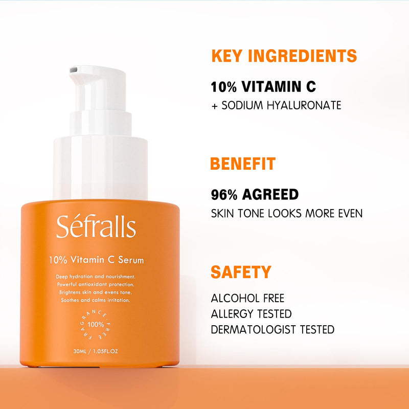 Sefralls Face Serum Duo – Retinol Vitamin C – Anti Aging Skin Care Set for Women, Anti Wrinkle, Smooth, & Firm Skin – 1 fl oz, 2 Bottles