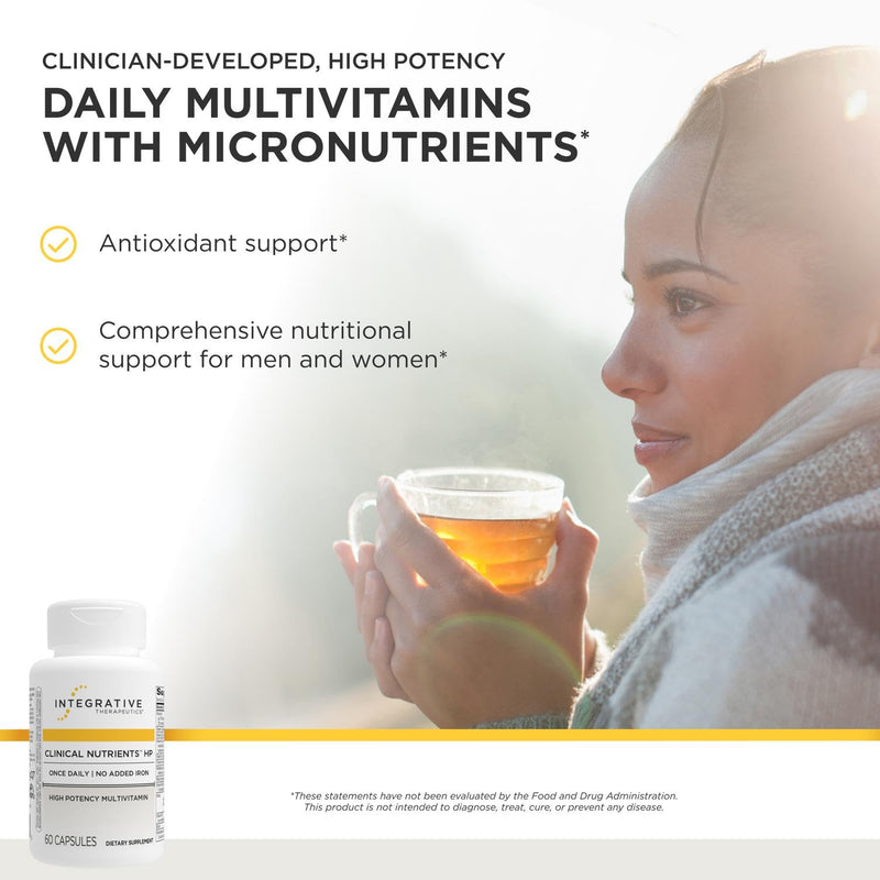 Integrative Therapeutics Clinical Nutrients HP - Daily Multivitamin with Antioxidant Support* - No Added Iron - Easy to Swallow - 60 Count (Pack of 1) 60 Count (Pack of 1)