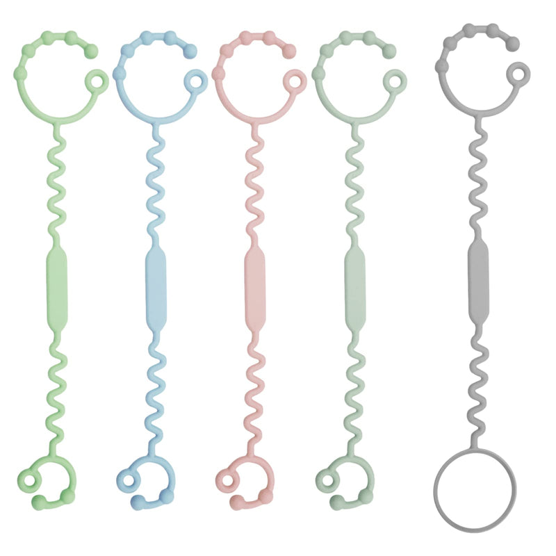 [Australia] - Toy Straps for Baby, 5 Pack Silicone Toy Straps for Stroller, Toy Safety Straps for Teether Toy, Pacifier, Sippy Cup Straps, Adjustable Toy Holder for Stroller, High Chair - BPA Free A-multi 5pack 