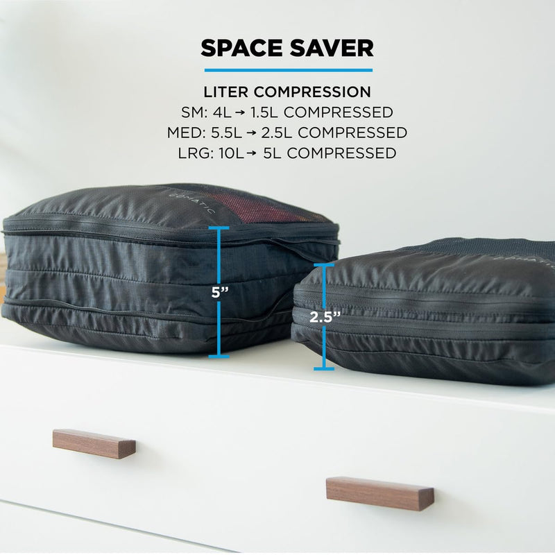 NOMATIC Packing Cubes - Compression Packing Cubes For Travel - Large | Compresses Up To 50%, Suitcase, Luggage Organizer, Durable Mesh, Lightweight, Zippered Compression System, Fits Carry-On