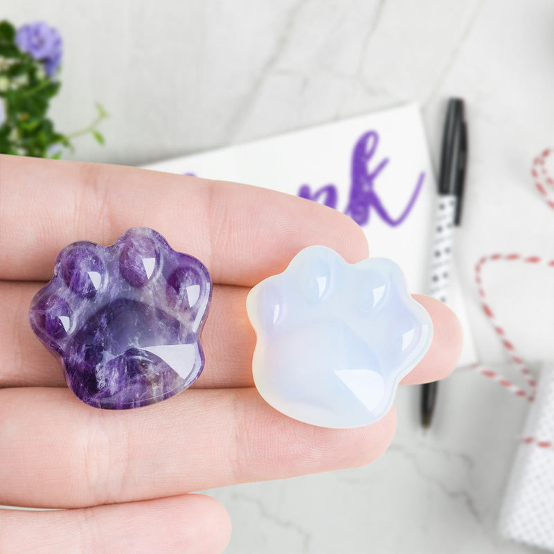 [Australia] - Cat Amethyst Crystals and Healing Stones, Natural Stone for Anxiety Relief, Emotional Balance & Positive Energy, Worry Stones for Stress Relief, Unique Gift for Crystal Cat Lovers Women Men (Amethyst) 