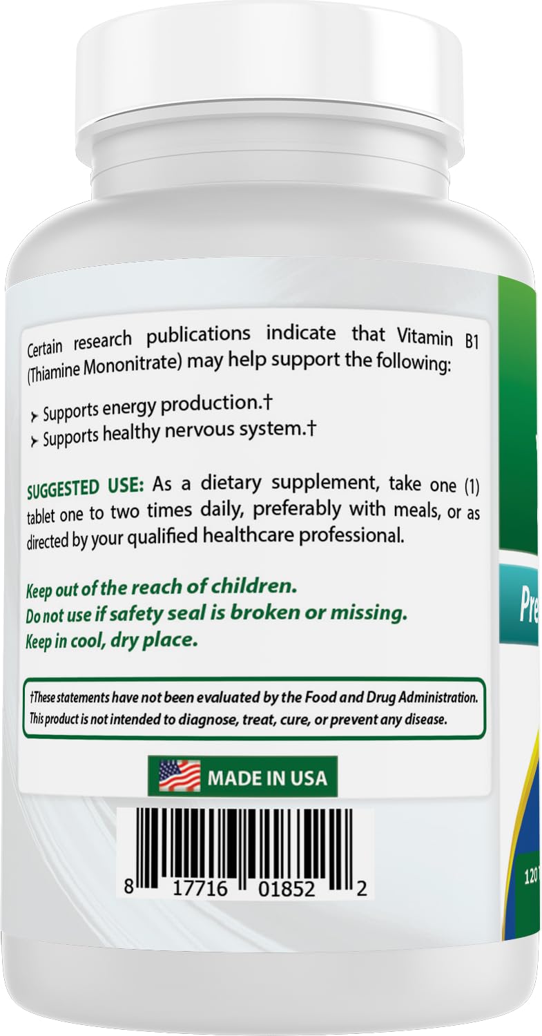 Best Naturals Vitamin B1 as Thiamine Mononitrate 500 mg 120 Tablets (120 Count (Pack of 1)) 120 Count (Pack of 1)