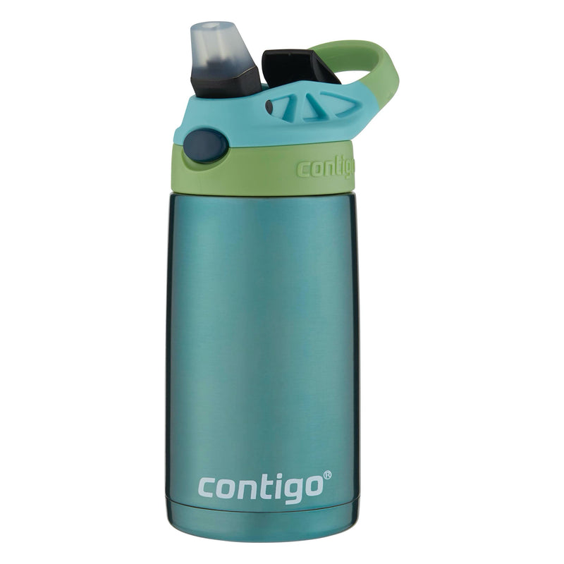 [Australia] - Contigo Kids Straw Stainless Steel Water Bottle with AUTOSPOUT Lid, 13oz, Ocean 13 Ounce 