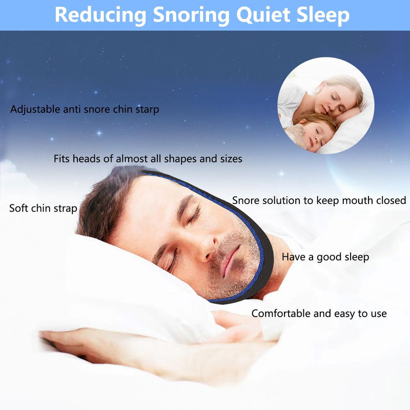 [Australia] - Anti Snoring Chin Strap with 2 Adjustable Velcro, Soft Airflow Chin Straps for Snoring, Safe and Effective Anti Snore Device, cpap Chin Strap to Keep Mouth Closed and Reduce Snoring 