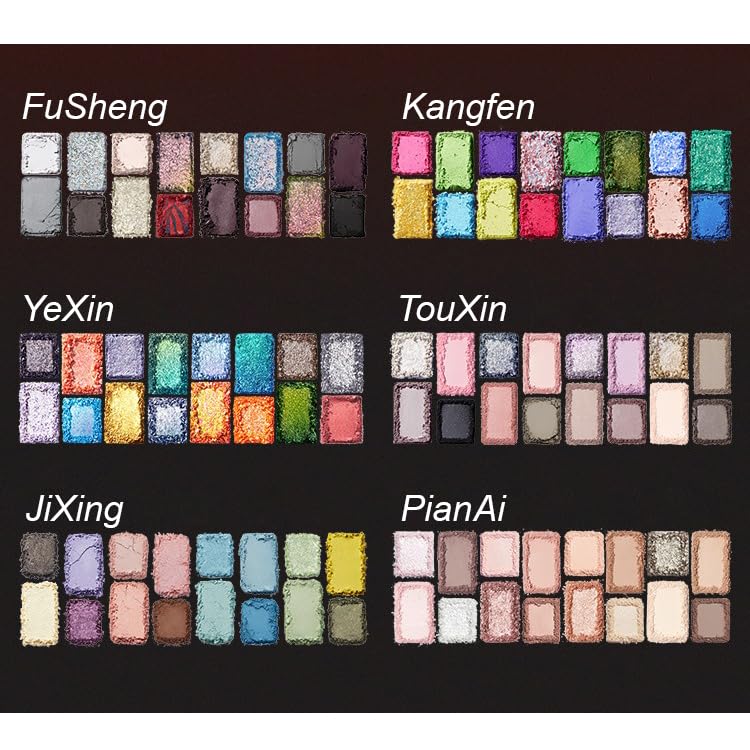 [Australia] - 1PC Qianyan 16/24 Colors Eyeshadow Palette, QianYan Eyeshadow Multichrome Shimmer Matte Facial Highlighter Eyeshadow Palette (FuSheng, 16 Colors) FuSheng 0.56 Ounce (Pack of 1) 