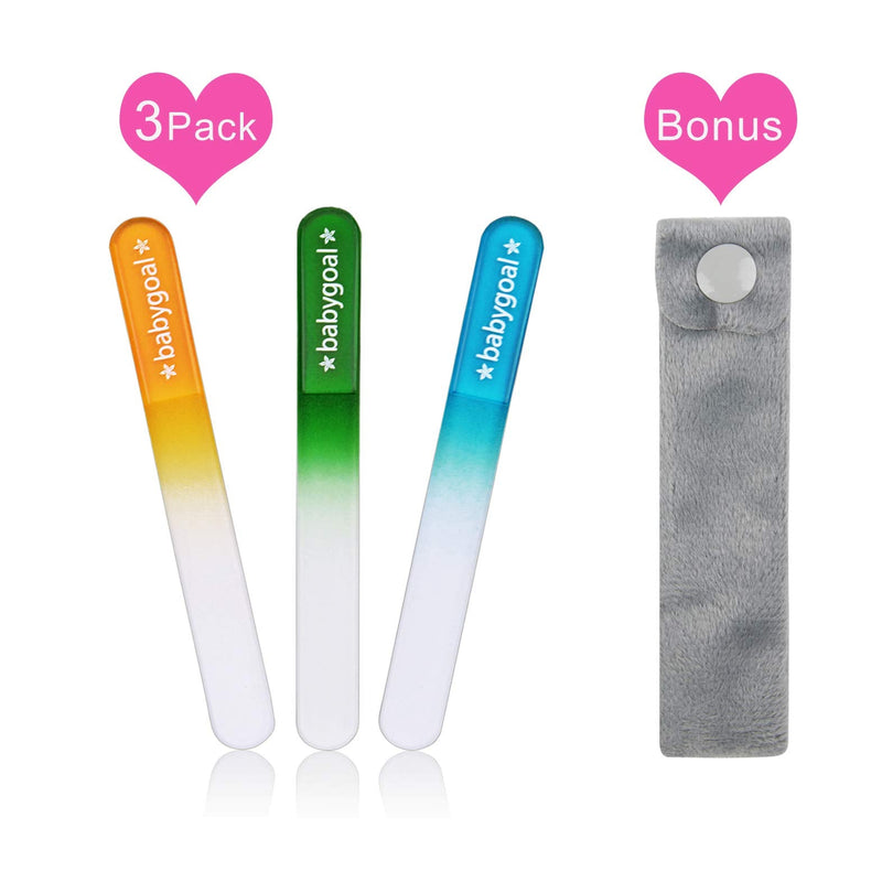 [Australia] - Babygoal Baby Nail Files 3 Pack,Newborn Nail Files with a Pouch,Genuine Czech Float Glass, Gift for Newborns,Toddlers,Infant, Babies &Young Children 3NF02 3nf02-us 