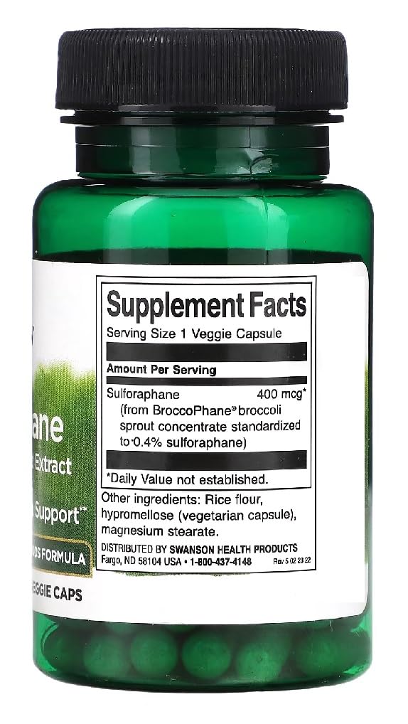 Swansons Swanson - Sulforaphane Green Foods Complex | Cruciferous Blend for Detox & Cell Protection | 60 Capsules