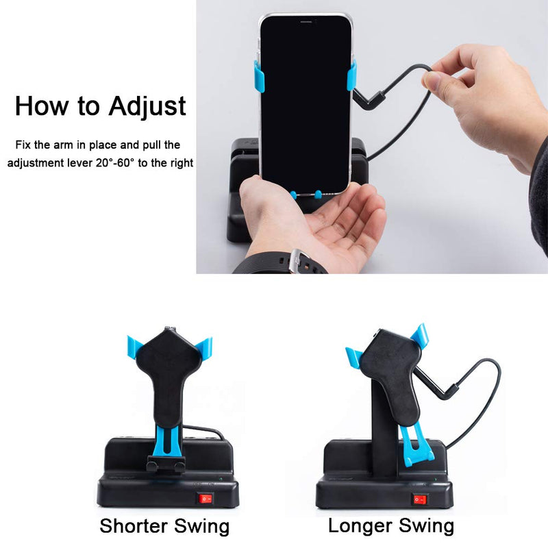 [Australia] - Steps Counter Compatible for Pok emon Go Cellphone Pedometer (Width Under 3.4 inches) Shaker Electric Version Non-Magnetic, Mute Stainless Steel Bearings Quick Steps Earning Device- Blue 