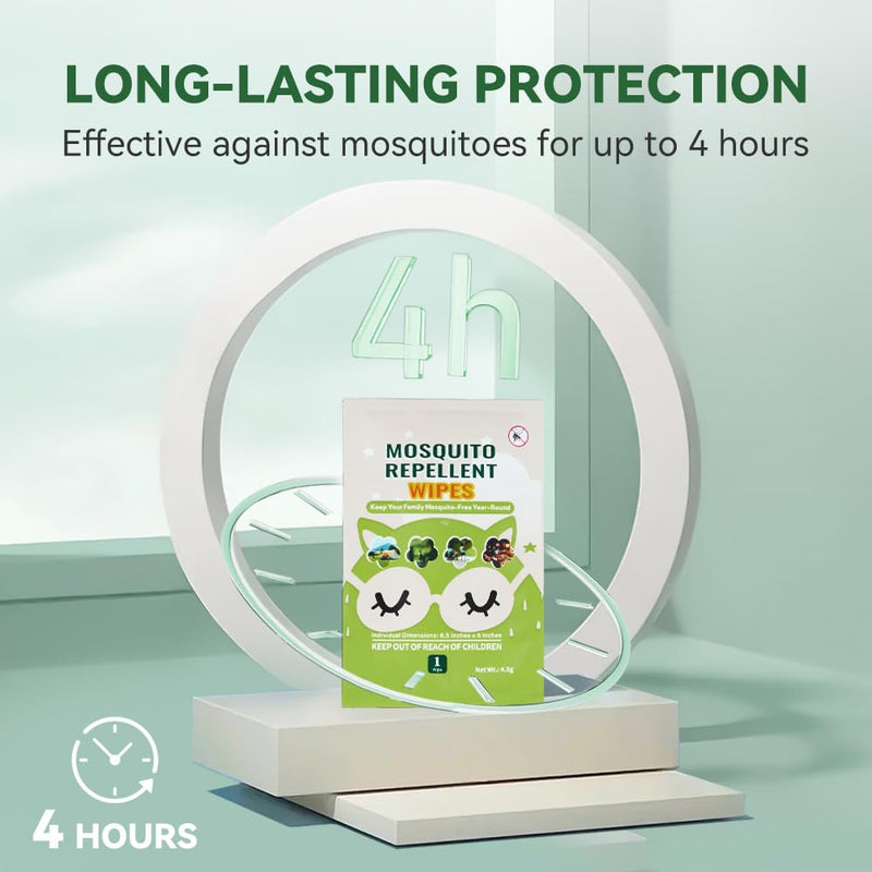 [Australia] - 60 PCS Mosquito Repellent Wipes, Individually Wrapped Insect Repellent Wipes Made of Natural Plant-Based Essential Oils, Safe & Effective Insect Protection Perfect for Outdoor Activities, Long-Lasting 60 