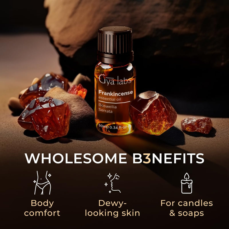 [Australia] - Gya Labs Frankincense Essential Oil for Skin - 100% Pure Natural Frankincense Oil for Face, Hair, Spreading, DIY - Woody, Earthy Fragrance (10ml) 10ml (Pack of 1) 
