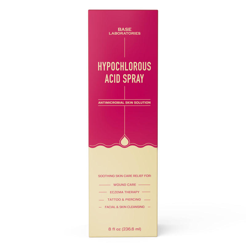 [Australia] - BASE LABORATORIES Hypochlorous Acid Spray | Skin healing for wounds | Spray solution for wound care, eczema, tattoo and piercing aftercare | Wound irrigation with saline solution Hypochlorous Acid | 240ml 240ml (pack of 1) 