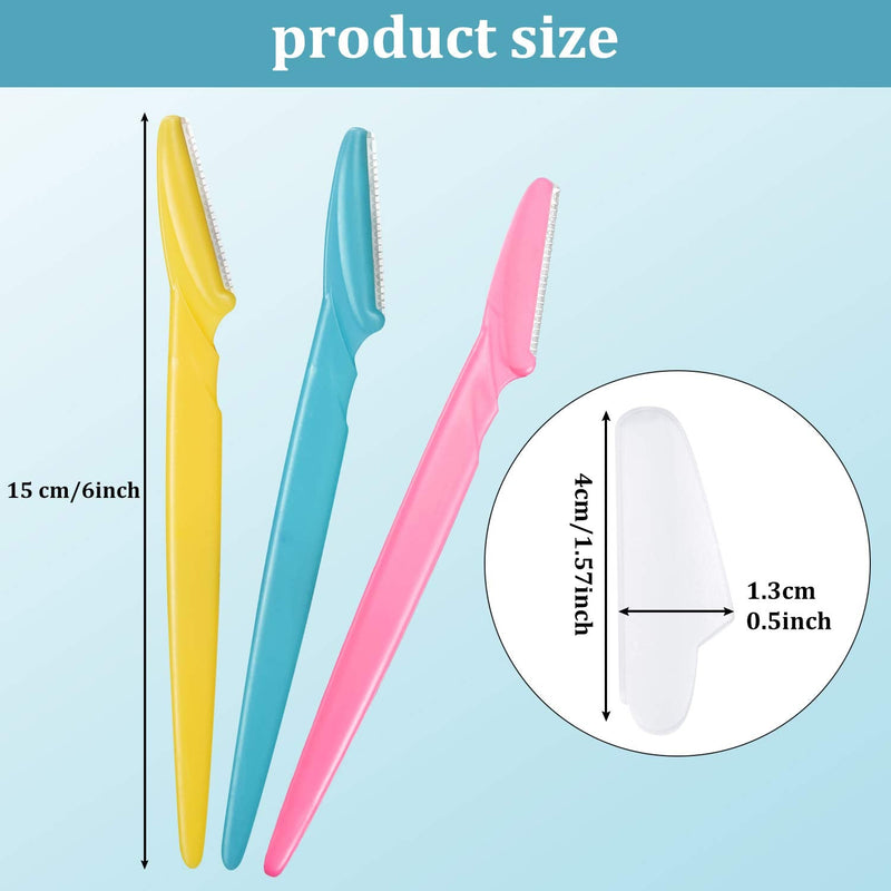 [Australia] - Boao 60 Pieces Eyebrow Razor Shaver Dermaplaning Tool Hair Shavers for Women and Man Face Microblades Shaper Trimmer with Precision Cover Skincare Party Favors Pink, Blue,Yellow, Rose Red, Purple, Black 