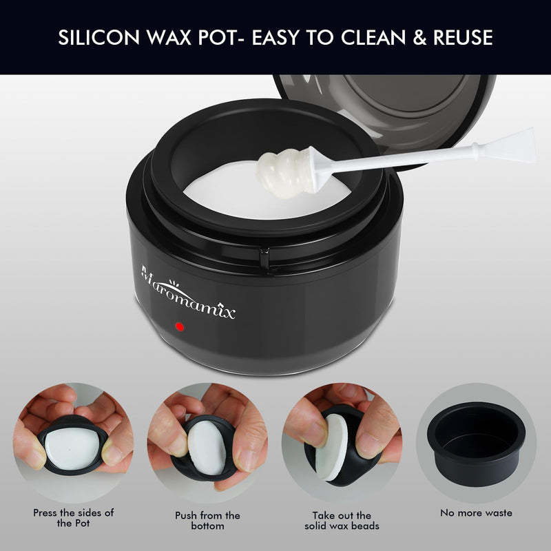 [Australia] - Nose Waxing Kit for Women & Men - Mini Portable Wax Warmer for Nose/Ear/Eyebrow/Beard/Lip Fuzz Hair Removal with 50g Hard Wax Beans, 10 Applicators & 5 Nose Hair Sticks &1 Silicone Pot - 5V USB Kit-Circular 