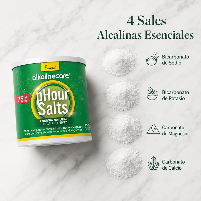PHOUR Salts - Alkaline Mineral Salts with Magnesium and Potassium : 450g : ALKALINE CARE