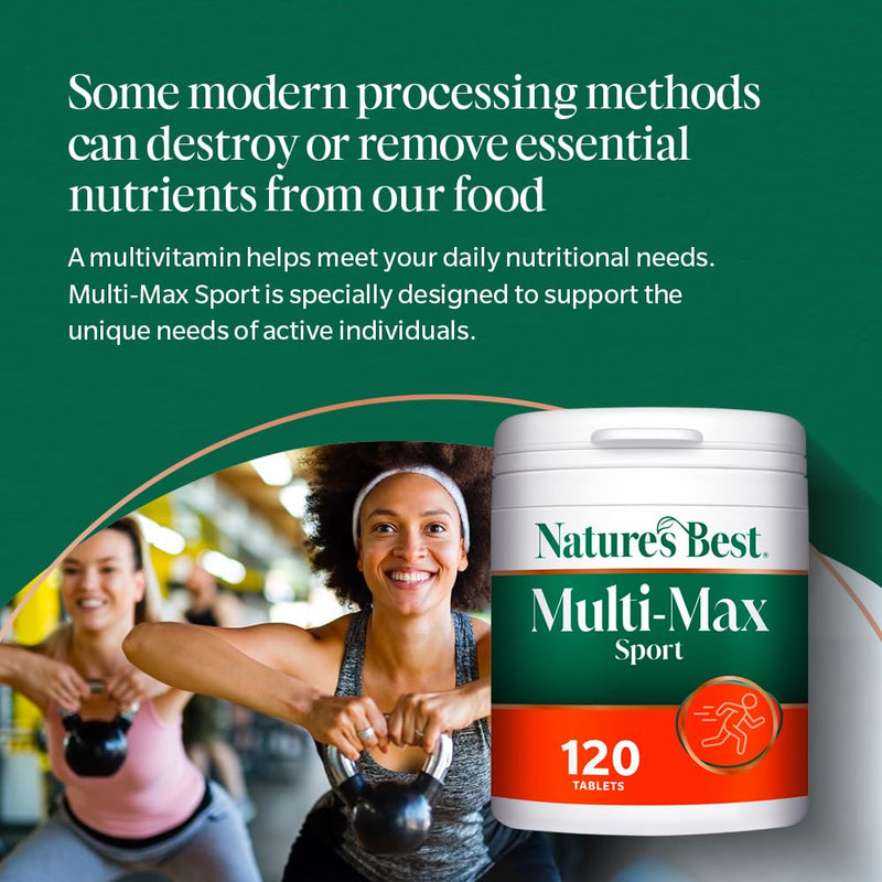 Nature's Best Multi-Max Multivitamin for Sport - Performance & Recovery Support - UK Made - 120 Tablets (2 Months' Supply)