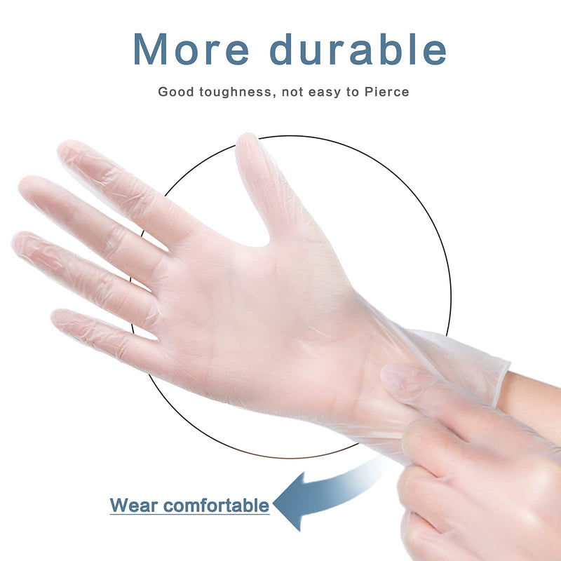 [Australia] - PEIPU Vinyl Disposable Gloves,Powder Free,Cleaning Service Gloves, Latex Free White Box of 100 Medium (Pack of 100) 