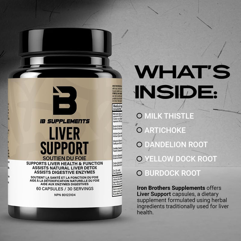 Iron Brothers Liver Support & Detox Supplement for Men/Women - Supports Bile Flow & Healthy Metabolism - Liver Cleanse Detox & Repair Formula w/Milk Thistle & Dandelion - 60 Capsules, Made in USA