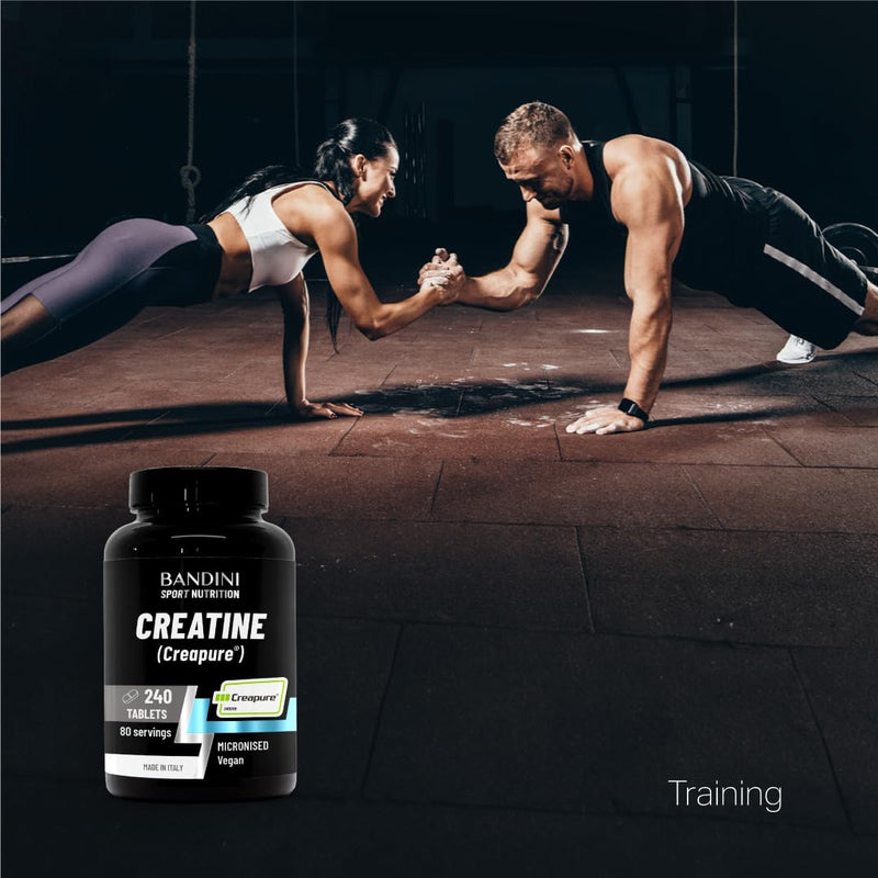 Bandini® Creatine CREAPURE® Monohydrate 240 Tablets - Supplement for Training, Sport, Gym and Pre Workout - 100% Vegan - Based on Creatin Monohydrate for ATP and Recovery