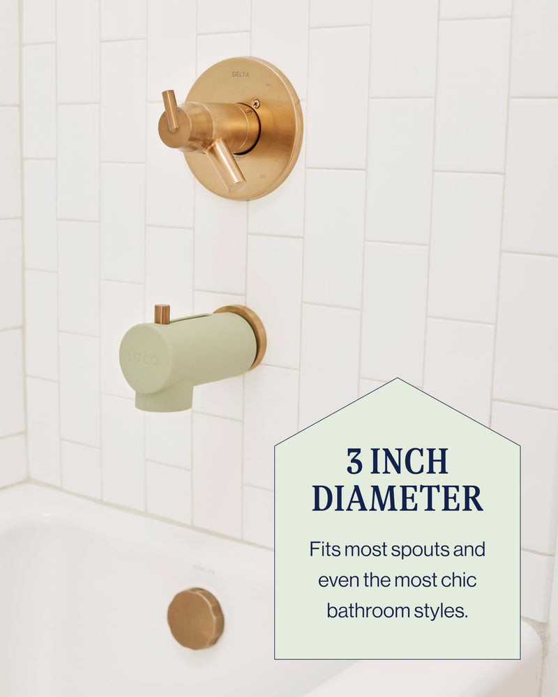 [Australia] - Lalo Spout Cover – BPA-Free Silicone Bath Spout Safety Cover for Babies & Toddler, Fits Most Faucets, Soft & Durable Silicone Bathtub Faucet Cover, Easy to Clean - Sage 