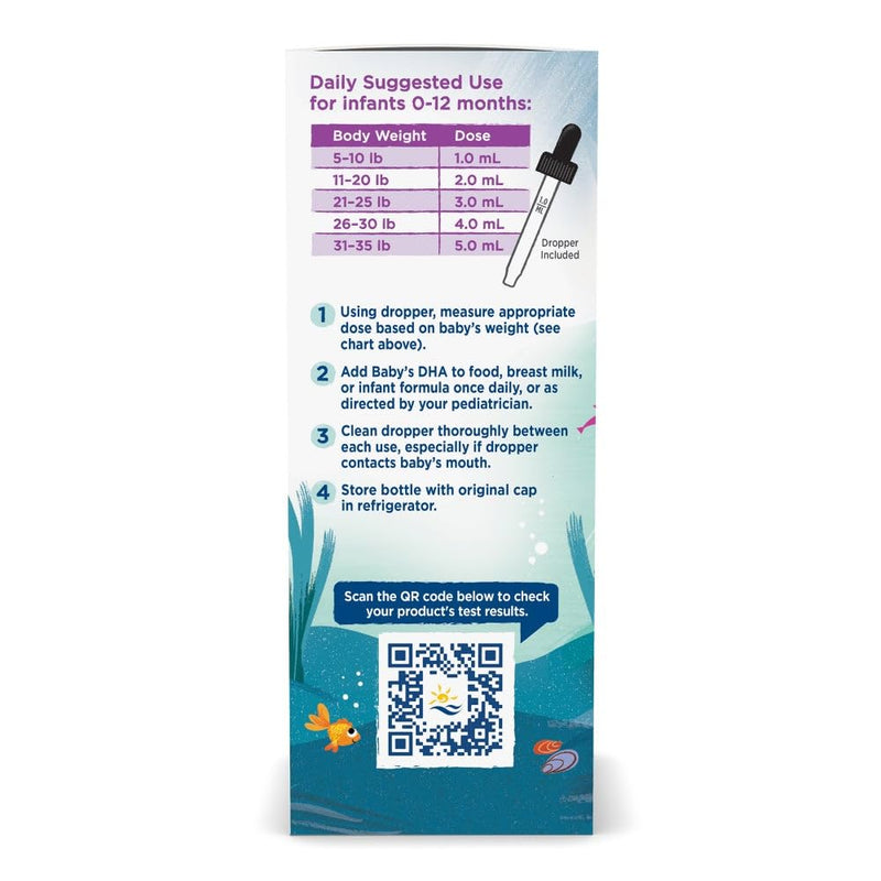 [Australia] - Nordic Naturals Baby‚Äôs DHA, Unflavored - 4 oz - 1050 mg Omega-3 + 300 IU Vitamin D3 - Supports Brain, Vision & Nervous System Development in Babies - Non-GMO - Servings May Vary 4 Fl Oz (Pack of 1) 