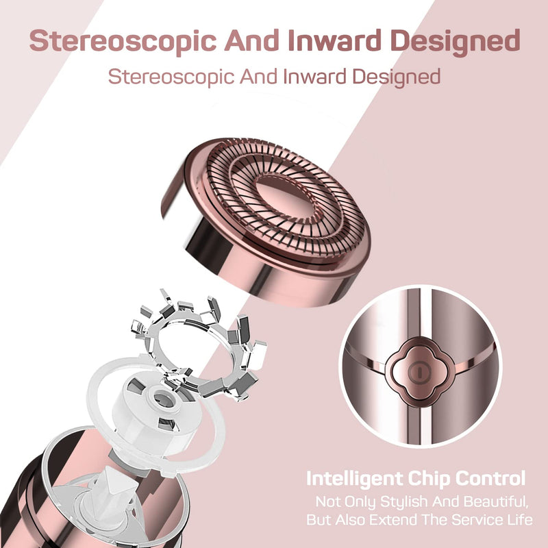 [Australia] - Facial Hair Remover for Chin Upper Lip Peach Fuzz Including 4 x Replacement Heads Epilator Women's Face (Gold (4 x Replacement Heads Included)) 