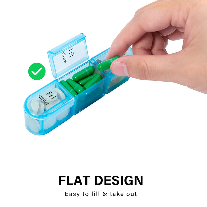 [Australia] - Daviky Pill Organizer 3X a Day, Weekly Pill Organizer 3 Times a Day, Pill Box 7 Day, Pill Cases Organizers 7 Day, Daily Pill Box Organizer, Medicine Organizer Box to Hold Vitamins and Medication Black 