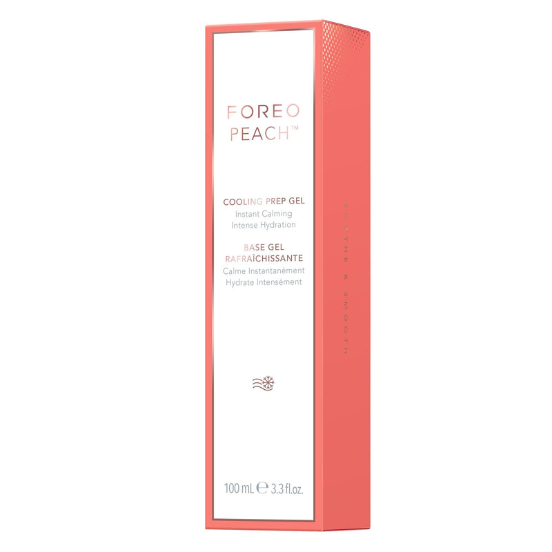[Australia] - FOREO PEACH Cooling Prep Gel - Laser Hair Removal - Calming & Hydrating - 17 plant extracts, HA & Panthenol - Pain-free Hair Removal - During Treatment & Post- IPL Care - 3.3 fl.oz 