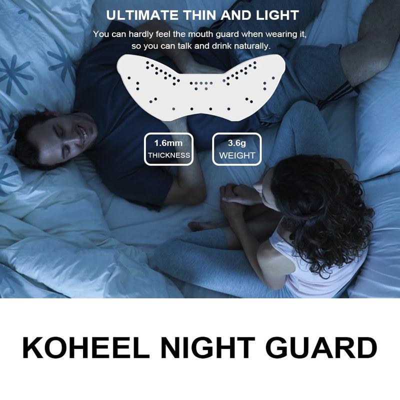 KOHEEL Lightweight Mouth Guard for Teeth Grinding and Clenching, Night Guard to Stop Bruxism, TMJ Mouth Guard