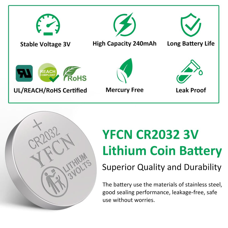 [Australia] - CR2032 Battery 3V Lithium Batteries 5 Count Pack CR2032 Batteries - CR 2032 Coin Cell Batteries for AirTag, Key Fob, Remotes- 10 Years Shelf Life 1 Count (Pack of 5) 