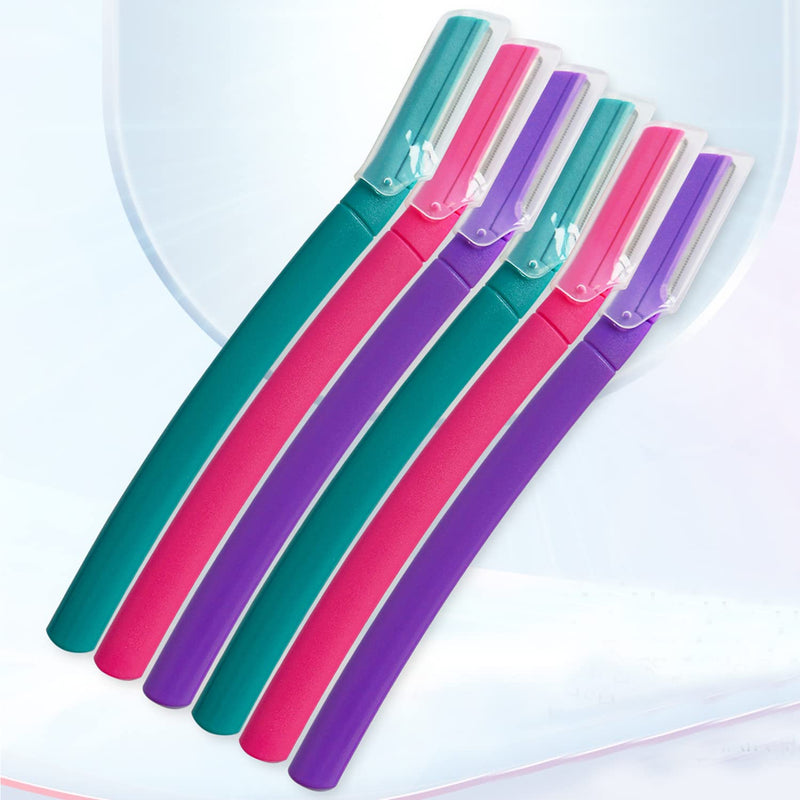 [Australia] - Eyebrow Face Razor - Eyebrow Hair Trimmer and Shaver with Protective Cover Dermaplaning Razor Tool for Women 6-count 