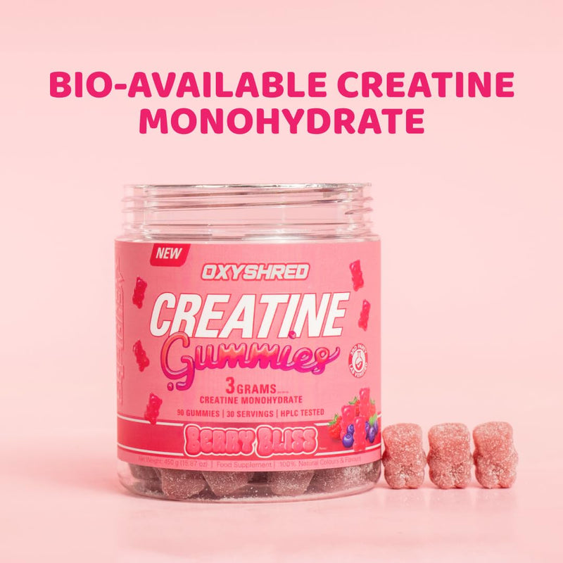 EHP LABS Creatine Gummies 3g Per Serving - Berry Bliss Chewable Creatine Monohydrate Gummies for Men & Women, Muscle Support, Strength & Workout Performance - Convenient Pre & Post Workout, No Powder