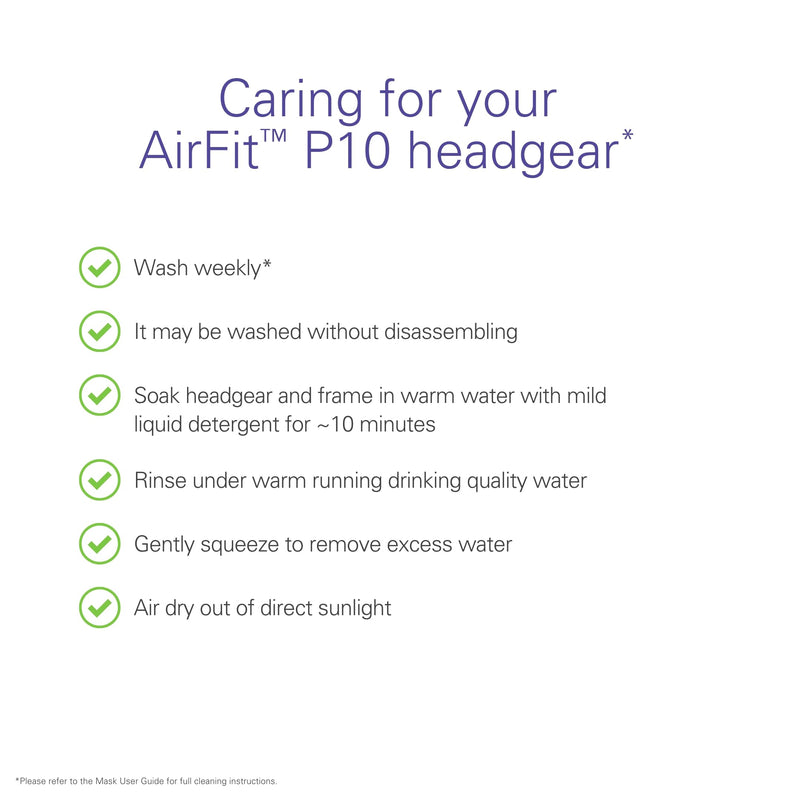[Australia] - ResMed AirFit P10 Nasal Pillow Replacement Headgear (with Clip) - Blue 