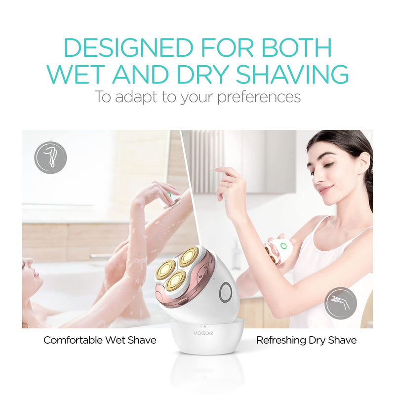 [Australia] - Electric Shaver for Women 3D Floating Blade Rotary Razor Hair Remover for Arms, Legs and Underarms Rechargeable Portable and Safe Wet and Dry Use ES300 White 
