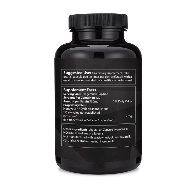 Honeybush Extract Natural Treatment & Support for Skin - Tea Base Supplement with Vitamins for Eczema, Acne, Psoriasis, Rosacea Relief - Supports Healthy Skin, 120 Capsules