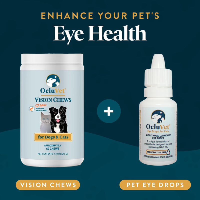 Vision Chews Eye Supplements for Dogs & Cats with Omega 3 Krill, Astaxantin, Choline, Lutein, Glutathione, Cat Vision Supplement & Dog Eye Supplements, Chicken Liver Flavor, 60 Chews, 3.5g Each - PawsPlanet Australia