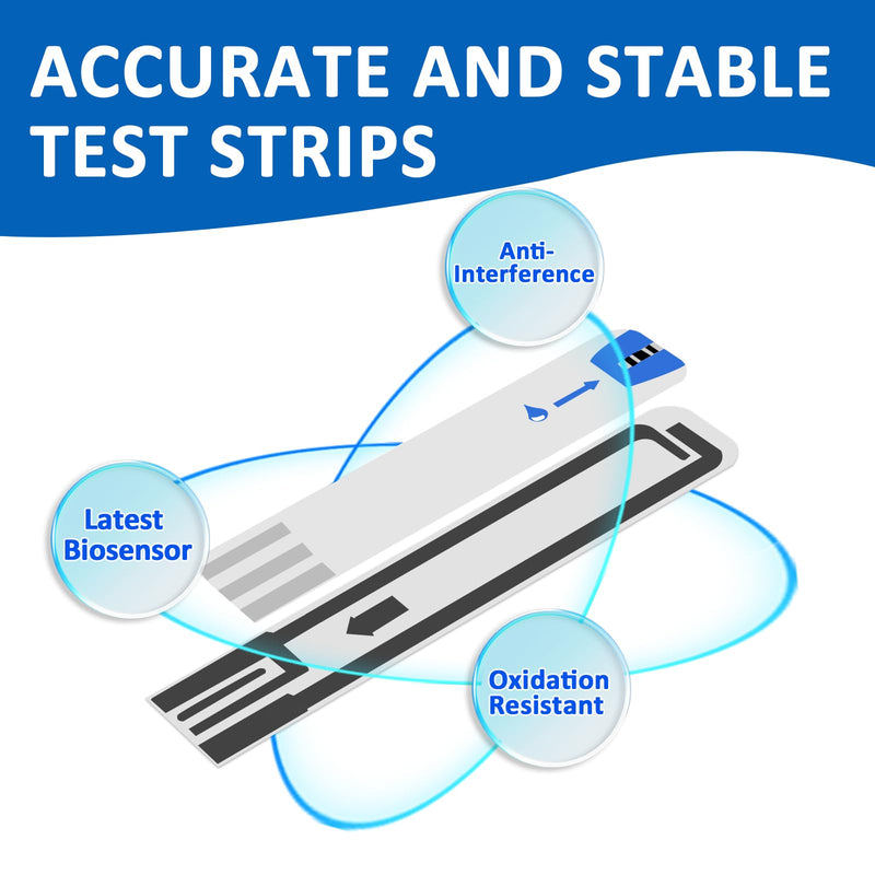 [Australia] - Blood Glucose Test Strips for Diabetes 100 Count Blood Sugar Test Strip, Used with Pro Comfort Glucose Monitor Only, No Coding 