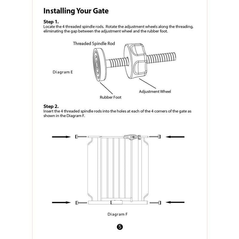 [Australia] - 4 Pack Pressure Gates Threaded Spindle Rods M8 (8 mm), Baby Gates Accessory Screw Bolts Kit Fit for All Pressure Mounted Walk thru Gates (8mm 4 Pack) 
