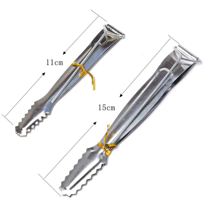 [Australia] - 2 Pieces Shisha Coal Tongs Metal Charcoal Pliers Arabian Hookah Accessories Kitchen Utensils 