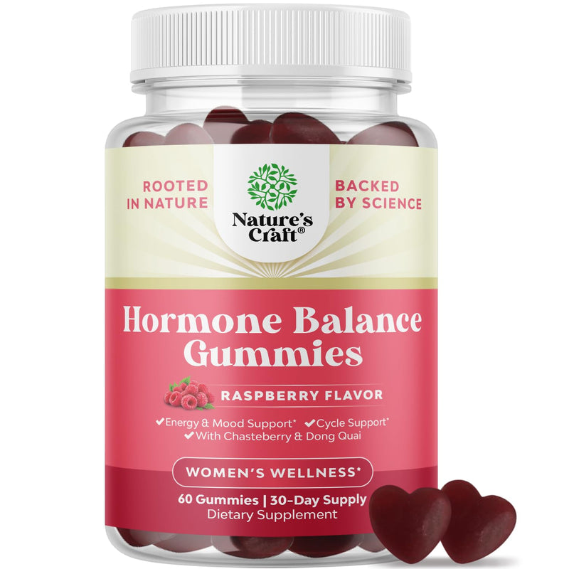 [Australia] - Hormone Balance for Women Gummies of All Ages - PMS Support Supplement for Women to Regulate Menstrual Cycle & Hormonal Balance Menopause & Mood Swings with Vitamin B6 & Dong Quai - 60 Chews 60 Count (Pack of 1) 