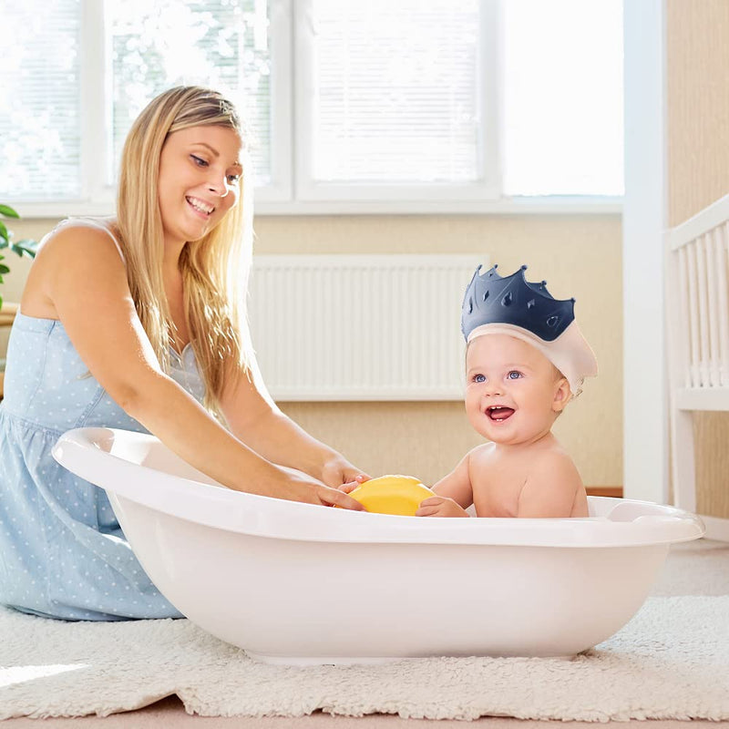 [Australia] - 2 Pieces Soft Baby Shower Cap Soft Adjustable for Washing Hair Shield Safe Visor Cap Bathing Shampoo Shower Protection Bath Hat for Toddler Kids Children 
