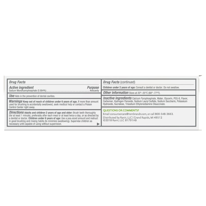 [Australia] - Rembrandt Deeply White + Peroxide Whitening Toothpaste, Peppermint Flavor, 3.5-Ounce (Pack of 2) (Packaging may Vary) 3.5 Ounce (Pack of 2) 