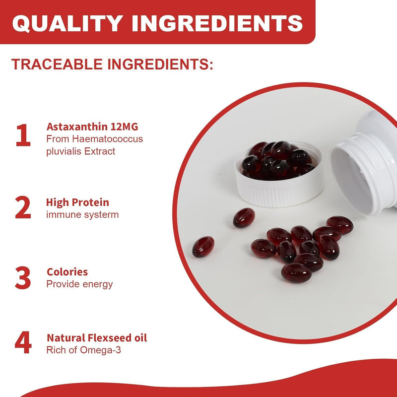 [Australia] - Premium Astaxanthin Supplements 12mgÔºå Softgels 120 Servings, Supports Immune, Skin, Eye & Joint Health-Non-GMO, Gluten-Free, Microalgae Extract Supplement 