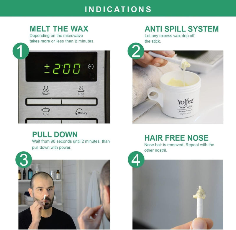 [Australia] - Original Yoffee Nose Wax Kit Men & Women - Natural Bio-Beeswax & Aloe Vera Made Nose Waxing Kit for Men - Nose Hair Wax - Nostril Waxing kit - 10 Reusable Nose Wax Sticks - Easy, Quick & Painless 