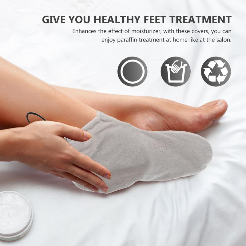 [Australia] - FRCOLOR 3 Pairs Paraffin Wax Booties for Foot Therapy Comfortable Spa Foot Warmers with Non-Slip Design Ideal for Relaxation and Skin Care 28X20X0.9CMx3pcs 